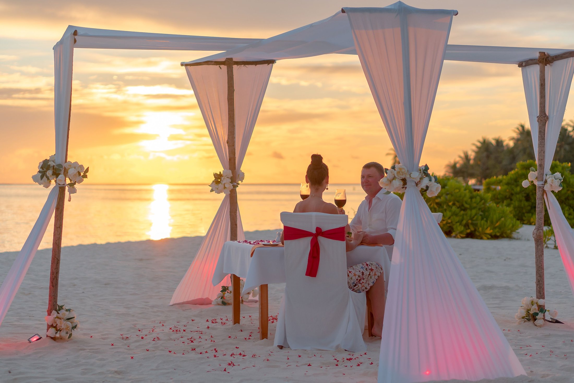 A private sunset celebration overlooking the ocean